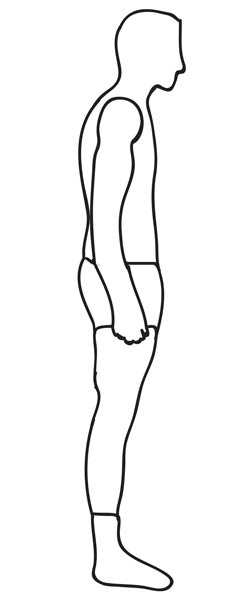 Forward leaning body stance