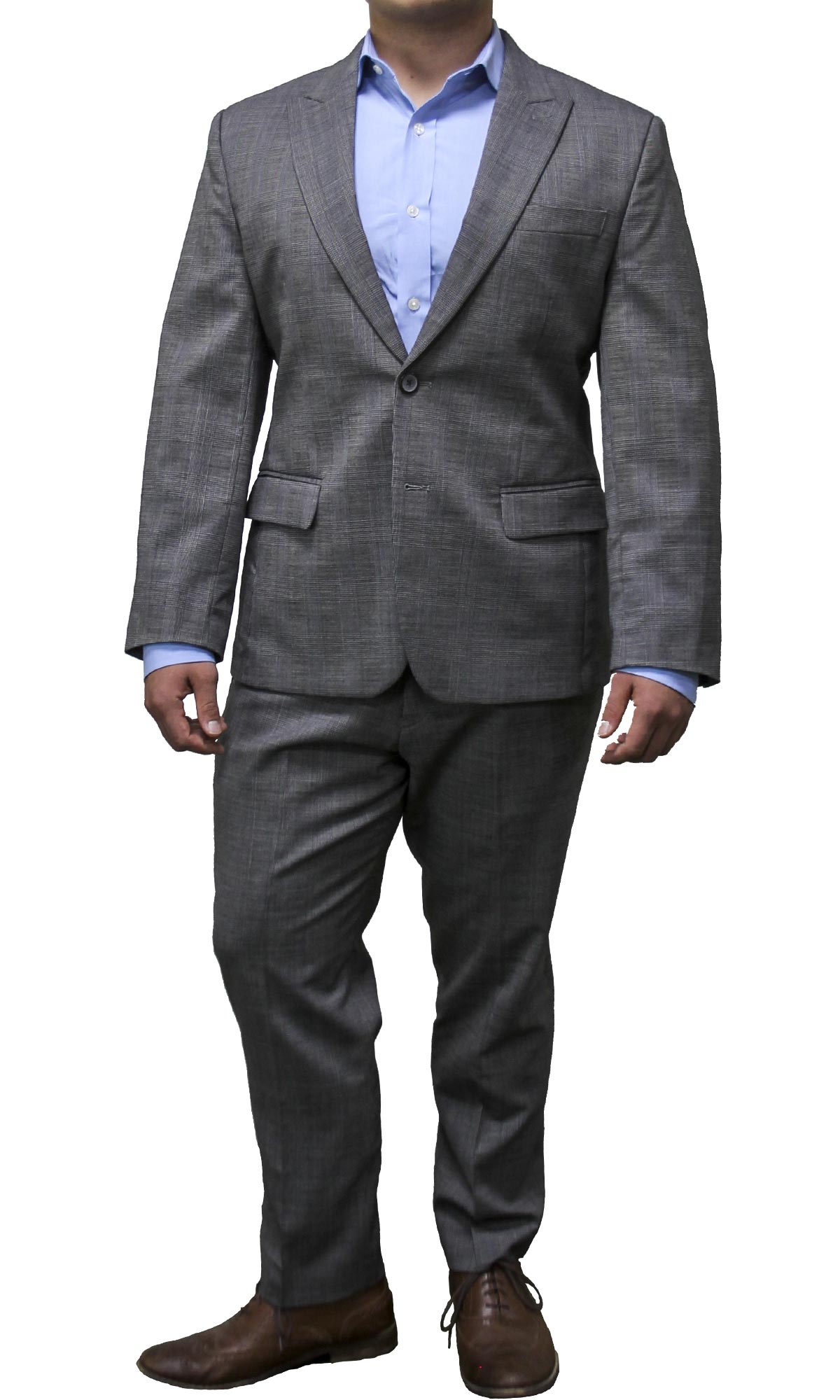 Light Gray Plaid Suit - Men's Custom Suits Fraternity Suits